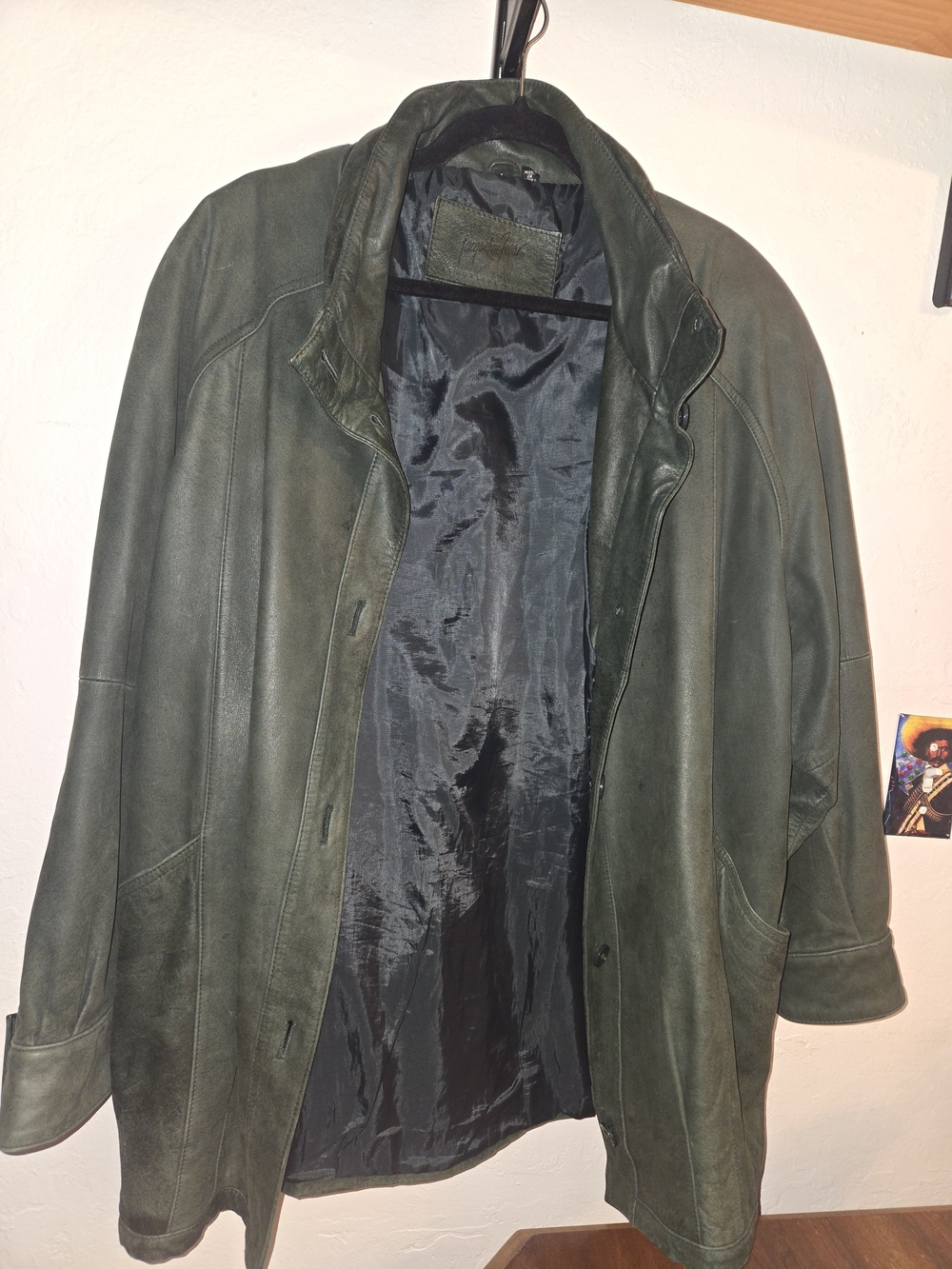 Jacqueline Ferrar Olive Green Leather Coat